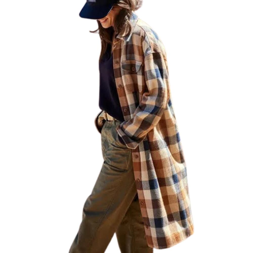 Outerknown Women's Plaid Blanket Coat NWT Small